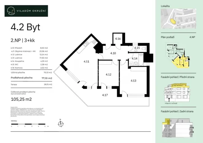 Prodej bytu 3+kk, Praha - Komořany, Okružní, 77 m2
