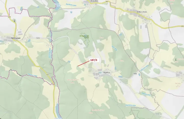 Dražba lesa, Volfířov, 80 m2