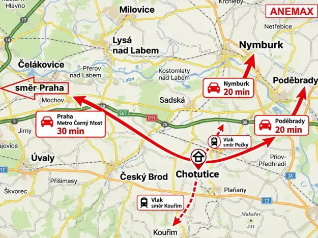 Prodej rodinného domu, Chotutice, Na skalách, 87 m2