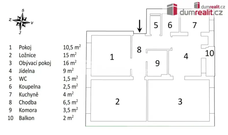 Pronájem bytu 3+1, Třeboň - Třeboň II, Šmeralova, 73 m2