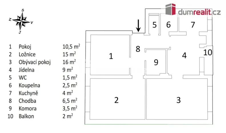 Pronájem bytu 3+1, Třeboň - Třeboň II, Šmeralova, 73 m2