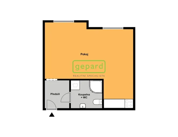 Pronájem bytu 1+kk, Brno - Staré Brno, Křížkovského, 26 m2
