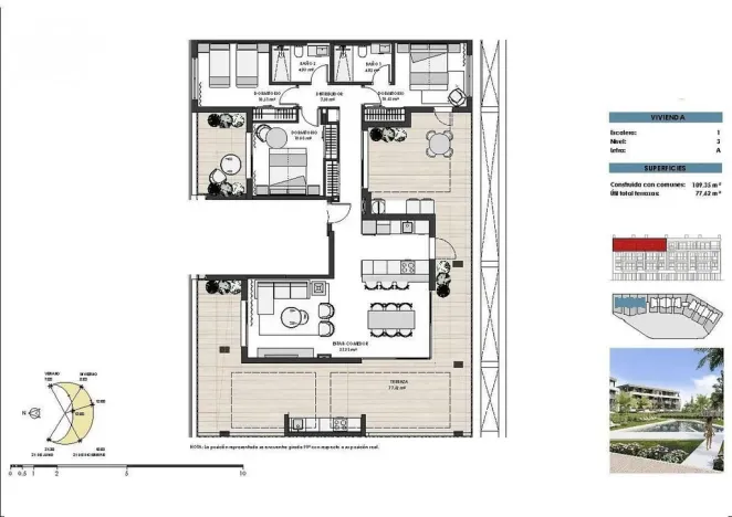 Prodej bytu 4+kk, Torre Pacheco, Murcia, Španělsko, 109 m2