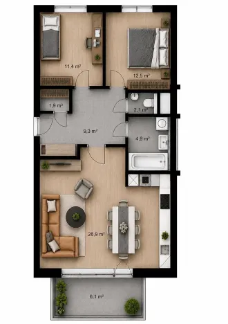Prodej bytu 3+kk, Brno, Podveská, 69 m2