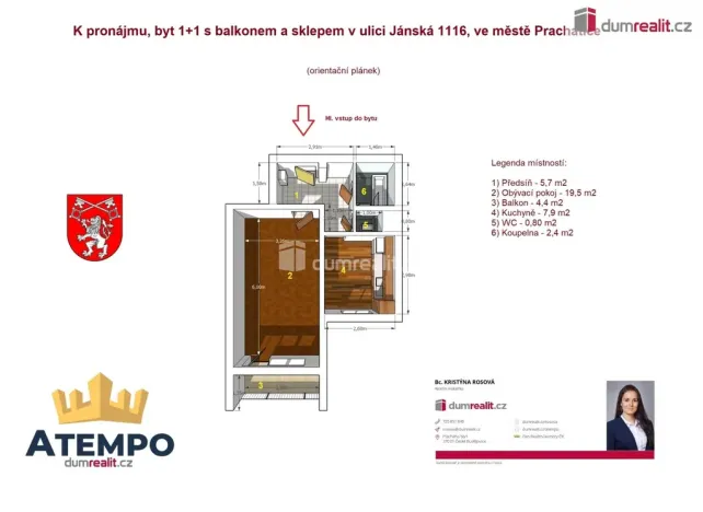 Pronájem bytu 1+1, Prachatice - Prachatice II, Jánská, 41 m2