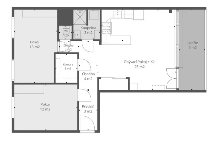 Prodej bytu 3+kk, Praha, Tupolevova, 65 m2