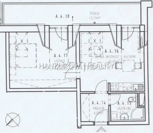 Pronájem bytu 2+kk, Hluboká nad Vltavou, Masarykova, 58 m2