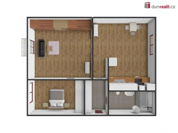 Pronájem bytu 2+1, Roztoky, Masarykova, 50 m2