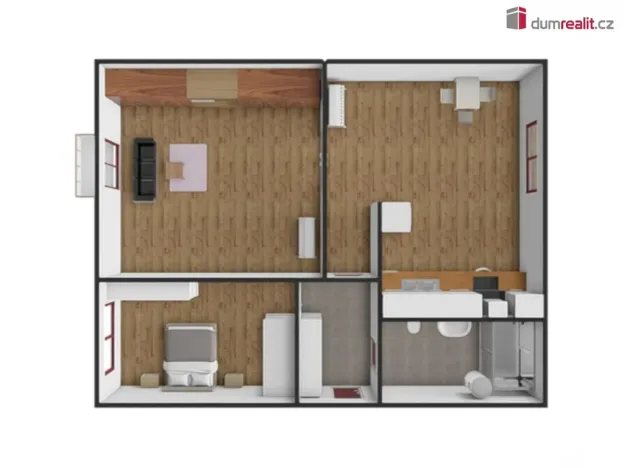Pronájem bytu 2+1, Roztoky, Masarykova, 50 m2