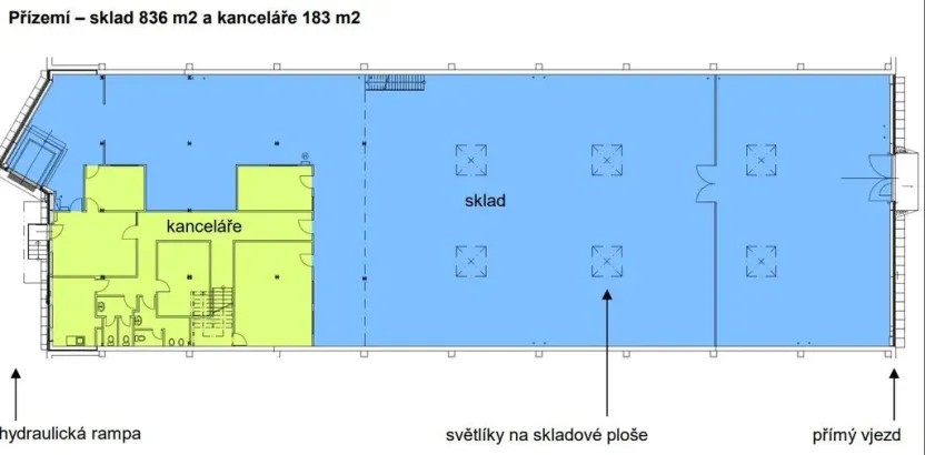 Pronájem skladu, Praha - Horní Počernice, 1395 m2