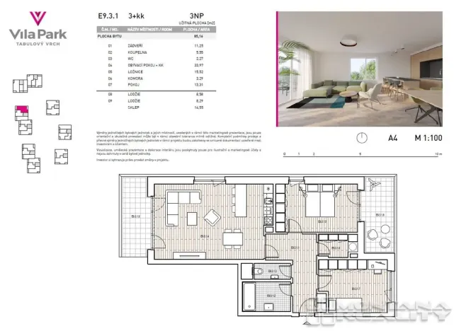 Pronájem bytu 3+kk, Olomouc, Milana Ticháka, 85 m2