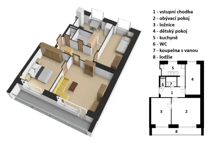 Pronájem bytu 3+1, Rudník, 62 m2
