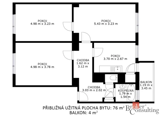 Prodej bytu 3+1, Kyjov - Nětčice, Nětčická, 77 m2