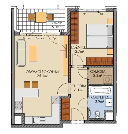 Prodej bytu 2+kk, Praha - Ruzyně, Stočesova, 52 m2