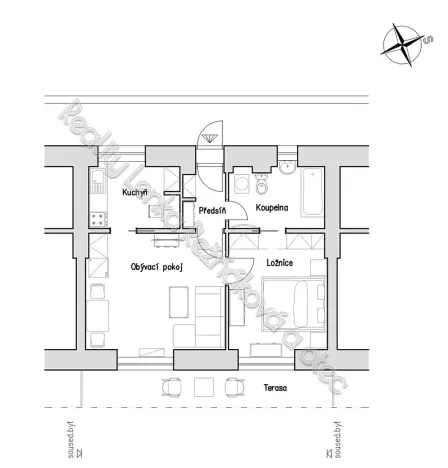 Prodej bytu 2+1, Brno, Staňkova, 45 m2