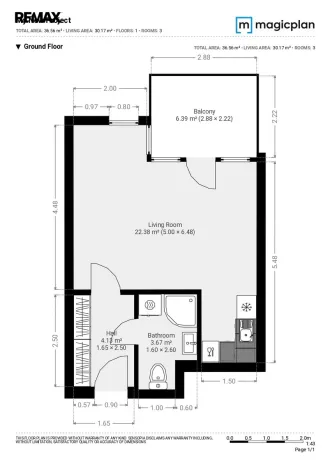 Pronájem bytu 1+kk, Praha - Nusle, Bartoškova, 33 m2