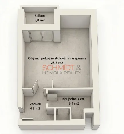 Pronájem bytu 1+kk, Hustopeče, Husova, 37 m2
