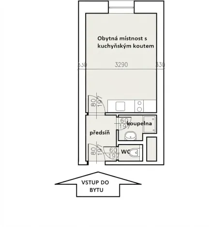 Pronájem bytu 1+kk, Olešná, 22 m2