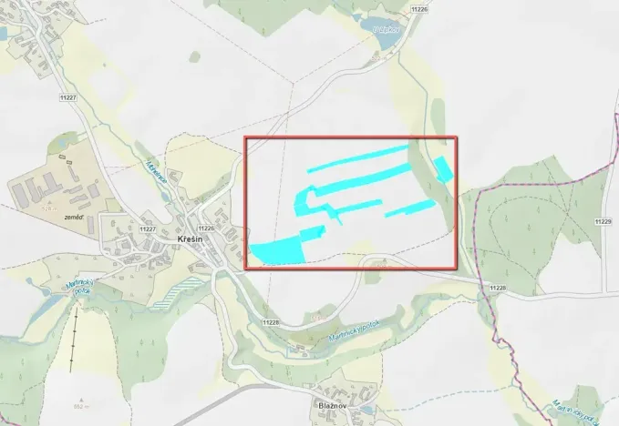 Prodej pole, Křešín, 52336 m2