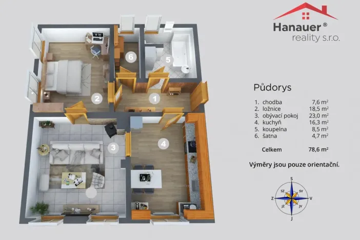 Prodej bytu 2+1, Polevsko, 78 m2