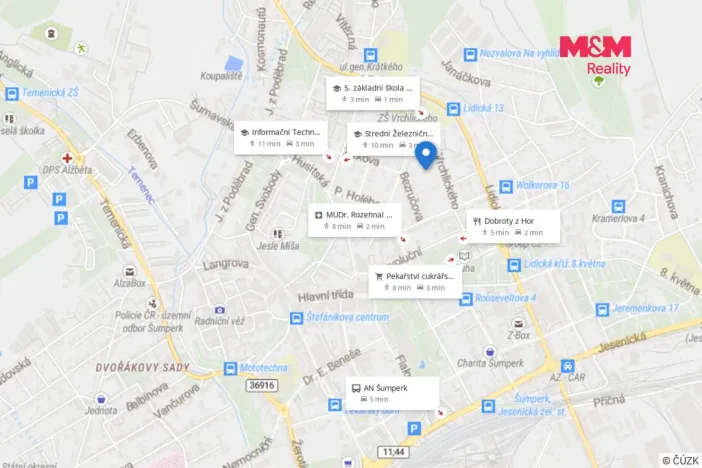 Prodej bytu 2+1, Šumperk, Vrchlického, 44 m2