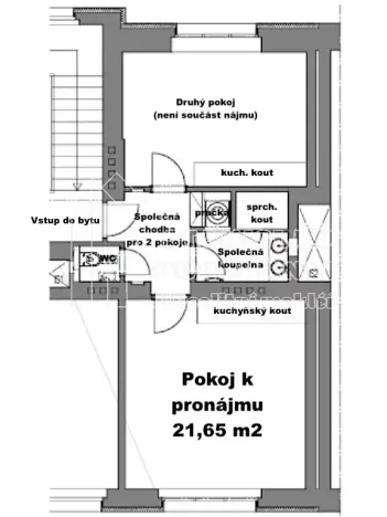 Pronájem pokoje, Praha - Kobylisy, Střelničná, 22 m2