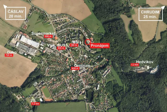 Pronájem bytu 1+1, Třemošnice, Lichnická, 34 m2