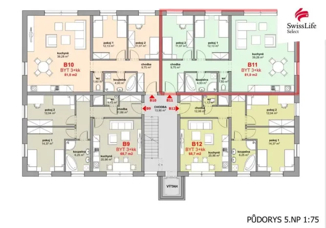 Prodej bytu 3+kk, Polná, 81 m2