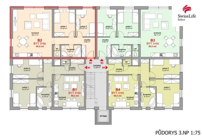Prodej bytu 3+kk, Polná, 80 m2