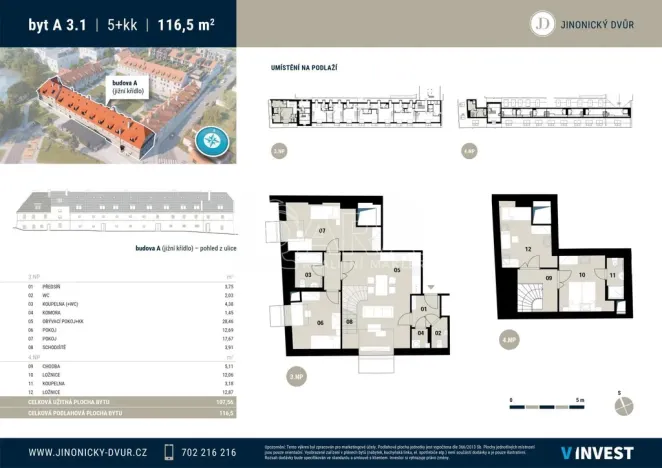 Pronájem bytu 5+kk, Praha - Jinonice, Řeporyjská, 107 m2
