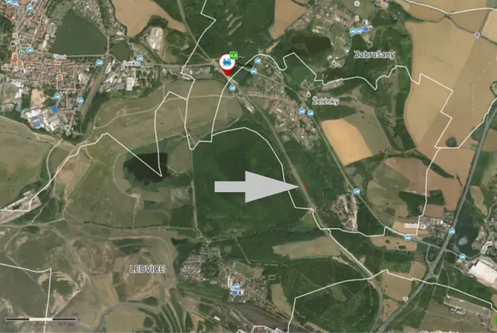 Pronájem pozemku, Zabrušany, 77 m2