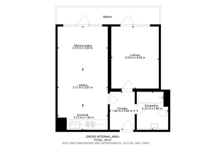 Prodej bytu 2+kk, Praha - Vysočany, Gerstelova, 59 m2