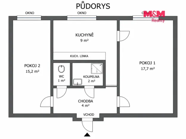 Prodej bytu 2+1, Týnec nad Sázavou, Družstevní, 49 m2