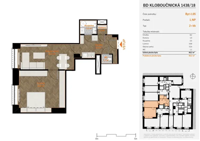 Prodej bytu 2+kk, Praha - Nusle, Kloboučnická, 48 m2