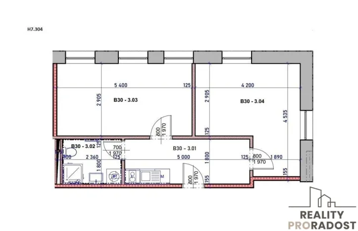 Pronájem bytu 2+1, Brno, Hybešova, 43 m2