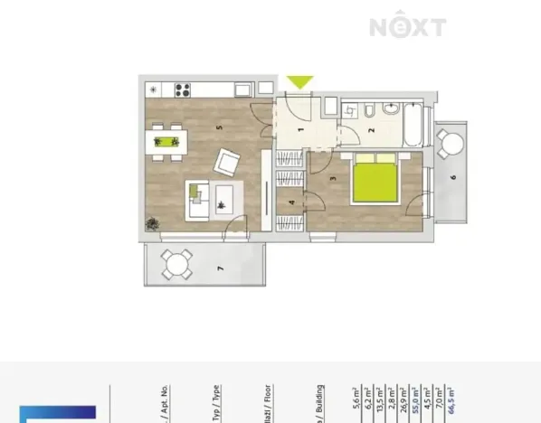 Pronájem bytu 2+kk, Horoměřice, T. G. Masaryka, 55 m2