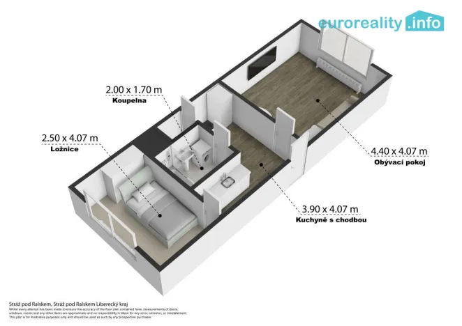 Prodej bytu 2+1, Stráž pod Ralskem, Máchova, 42 m2