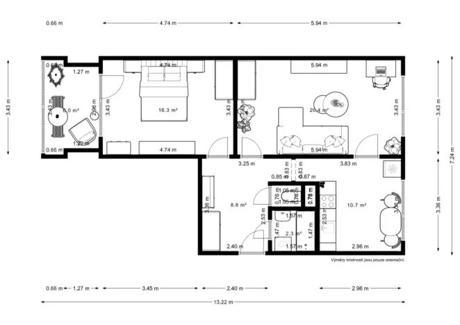 Prodej bytu 2+1, Milovice - Mladá, Průběžná, 65 m2