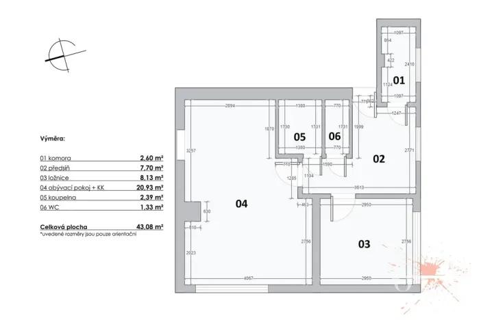 Pronájem bytu 2+kk, Praha - Michle, Podle Kačerova, 43 m2