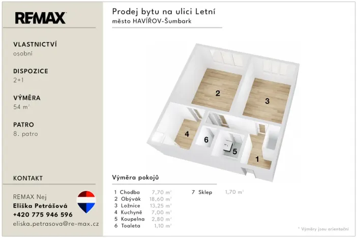 Prodej bytu 2+1, Havířov - Šumbark, Letní, 50 m2