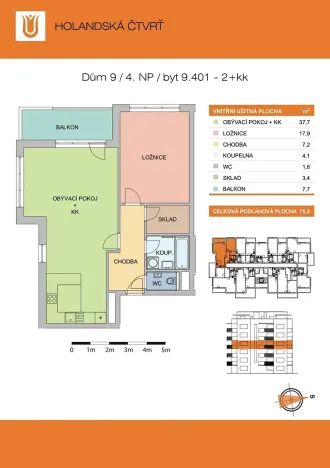 Pronájem bytu 2+kk, Olomouc, Edvarda Beneše, 75 m2