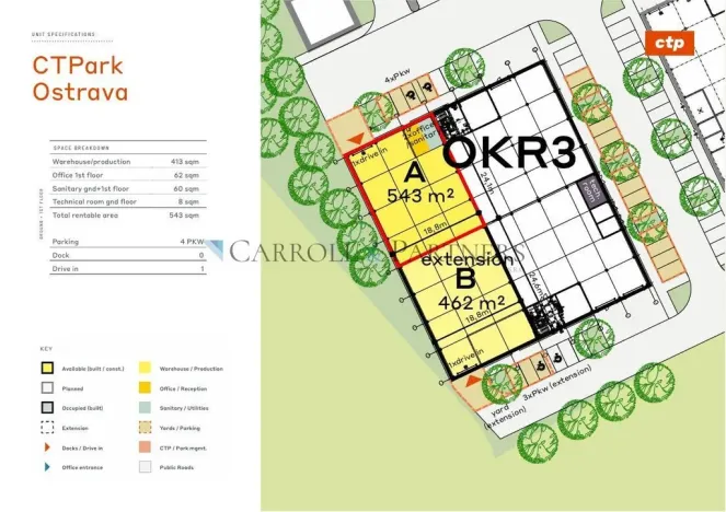 Pronájem skladu, Ostrava - Hrabová, Krmelínská