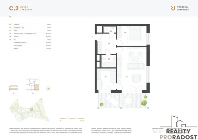 Prodej bytu 3+kk, Praha - Uhříněves, 62 m2
