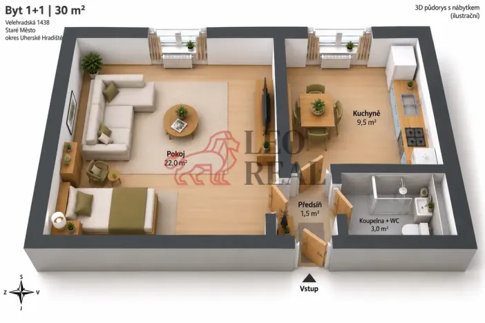 Prodej bytu 1+1, Staré Město, Velehradská, 30 m2
