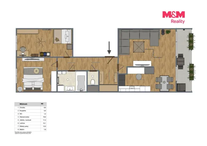 Prodej bytu 3+kk, Praha - Letňany, Kuželova, 68 m2