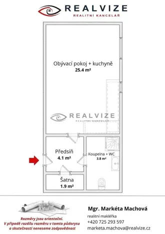 Prodej bytu 1+kk, České Budějovice, Holečkova, 35 m2