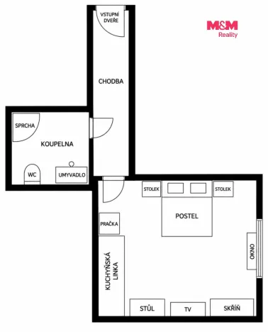 Pronájem bytu 1+kk, Praha - Nové Město, Petrská, 30 m2