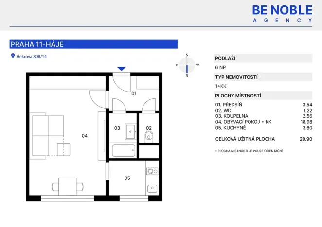 Prodej bytu 1+1, Praha - Háje, Hekrova, 30 m2