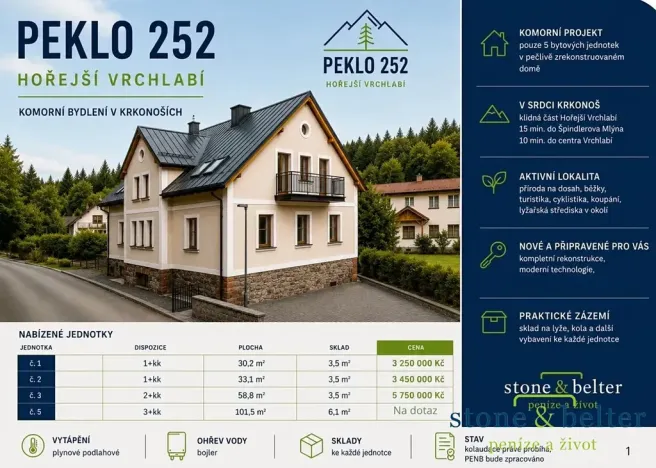 Prodej bytu 3+kk, Vrchlabí, Peklo, 95 m2