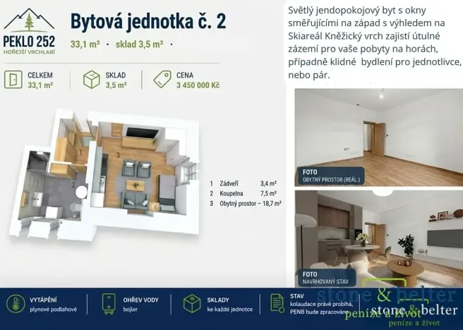 Prodej bytu 3+kk, Vrchlabí, Peklo, 95 m2